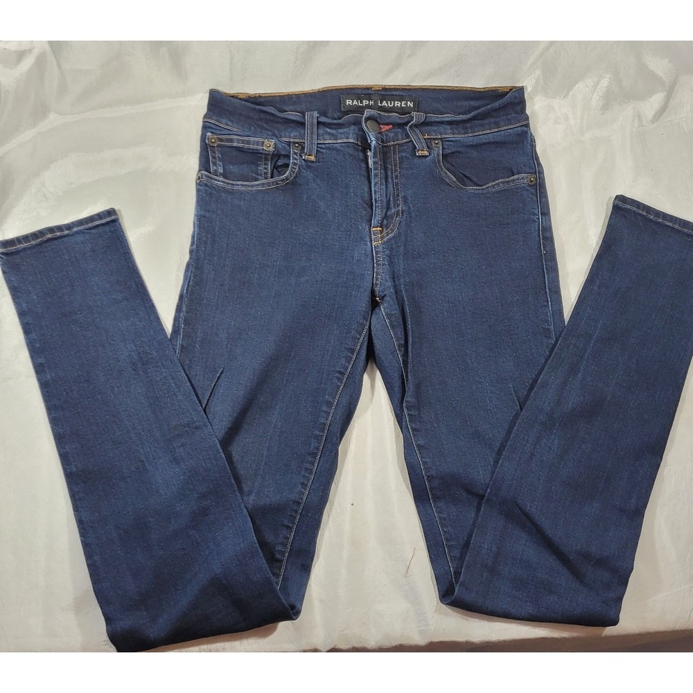 Ralph Lauren Women's Low Rise Stretch Skinny Jeans - Dark Wash - Sz 28 (26Wx30L)
